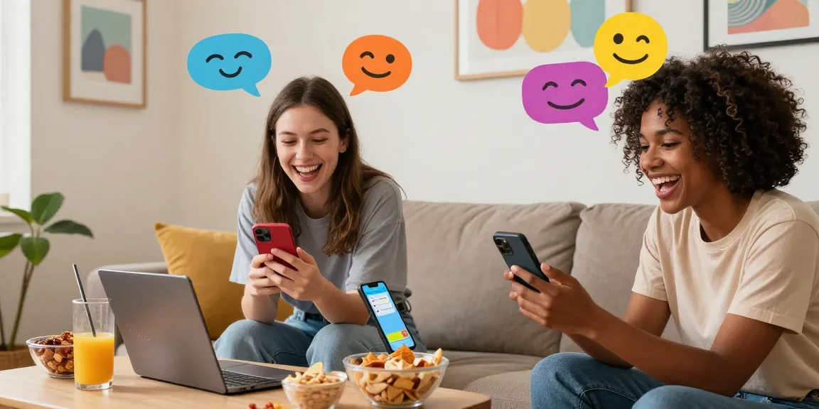 Engaged friends enjoying a spicy chat in a vibrant home setting.